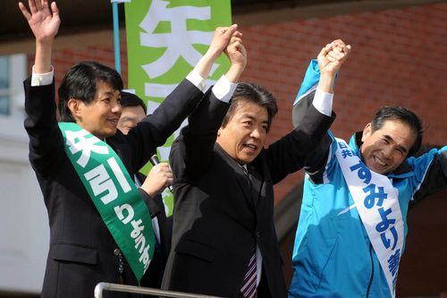 市長選街頭演説